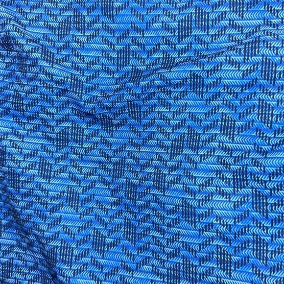 George Blue/Black Chevron Elastic Back Swim Trunks Pull Tie Front 32-34 Medium - Picture 9 of 9